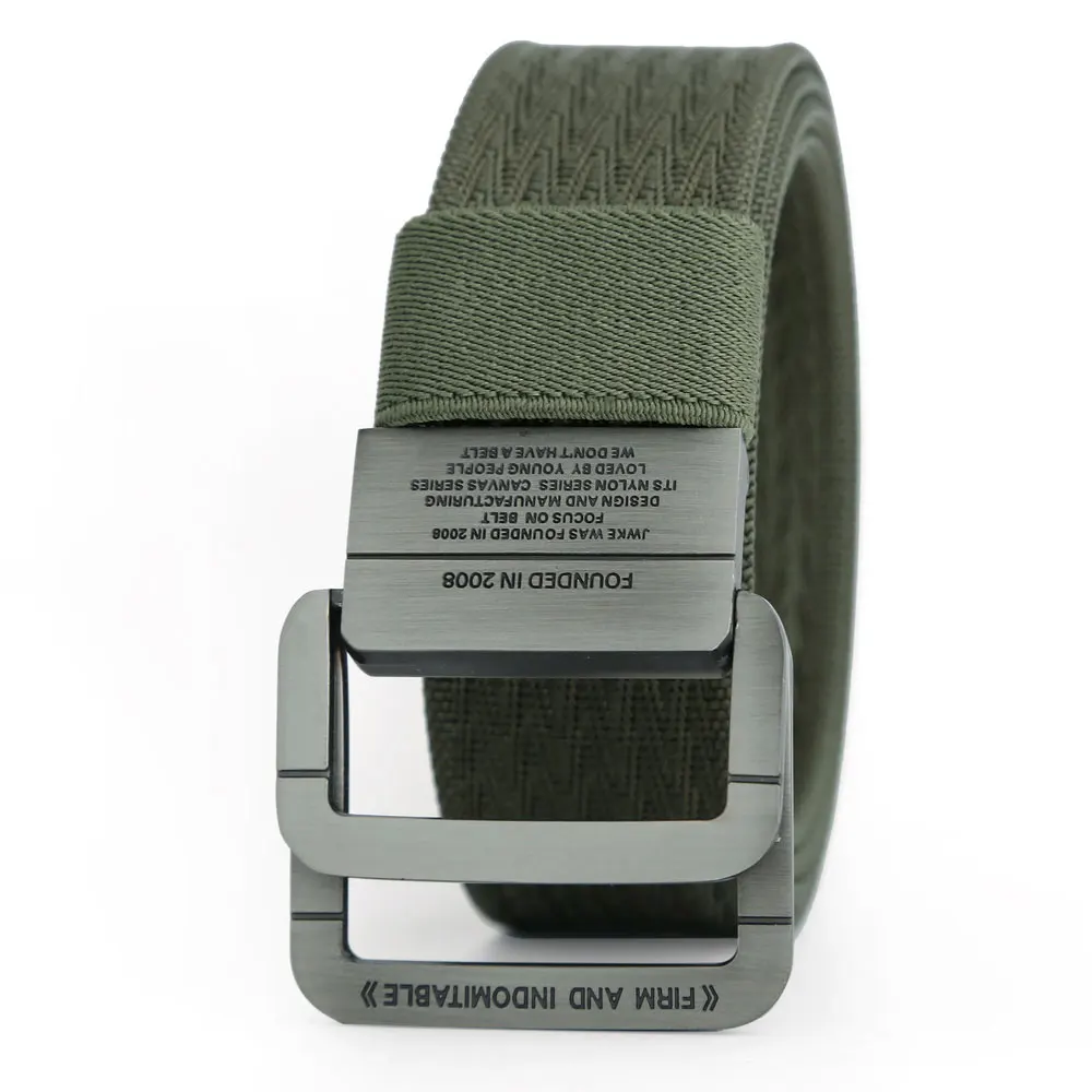 VIANOSI Military Equipment Tactical Belt Man Double Ring Buckle Thicken Canvas Belts for Men Waistband MU035