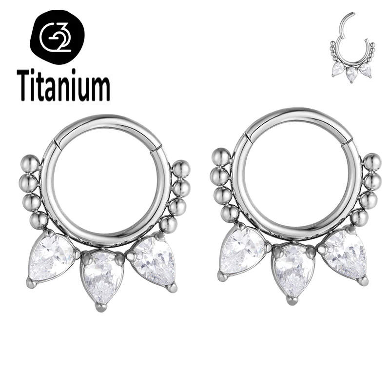 

1PC 316L Surgical Steel Earrings Zircon Hoop Hight Segment Nose Rings Clicker Septum Piercing Ear Cartilage Tragus Helix Jewelry