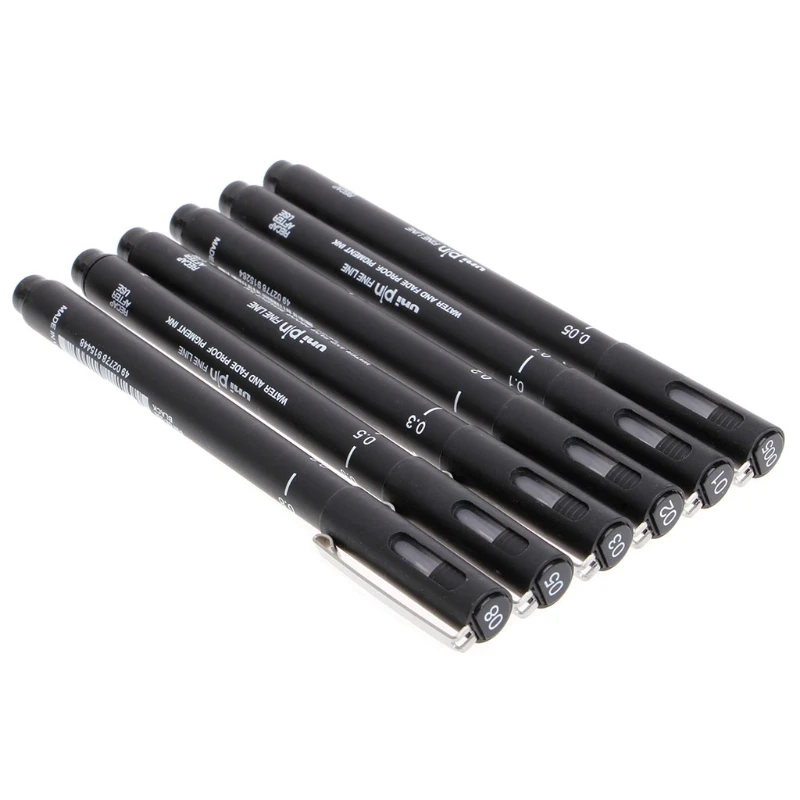 

co231 Fine Line Paint Brush Pen 10pcse 005 01 02 03 05 08 Needle Point Learning