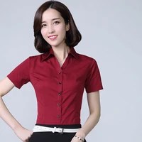 korean style summer v neck womens business short sleeve formal work clothes womens shirt korean style interview top slimming