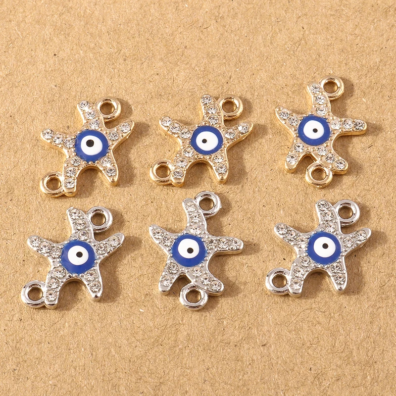 

10pcs Originality Starfish Eye Enamel Charms Pendants Making DIY Drop Earrings Necklaces Handmade Bracelets Jewelry Accessory