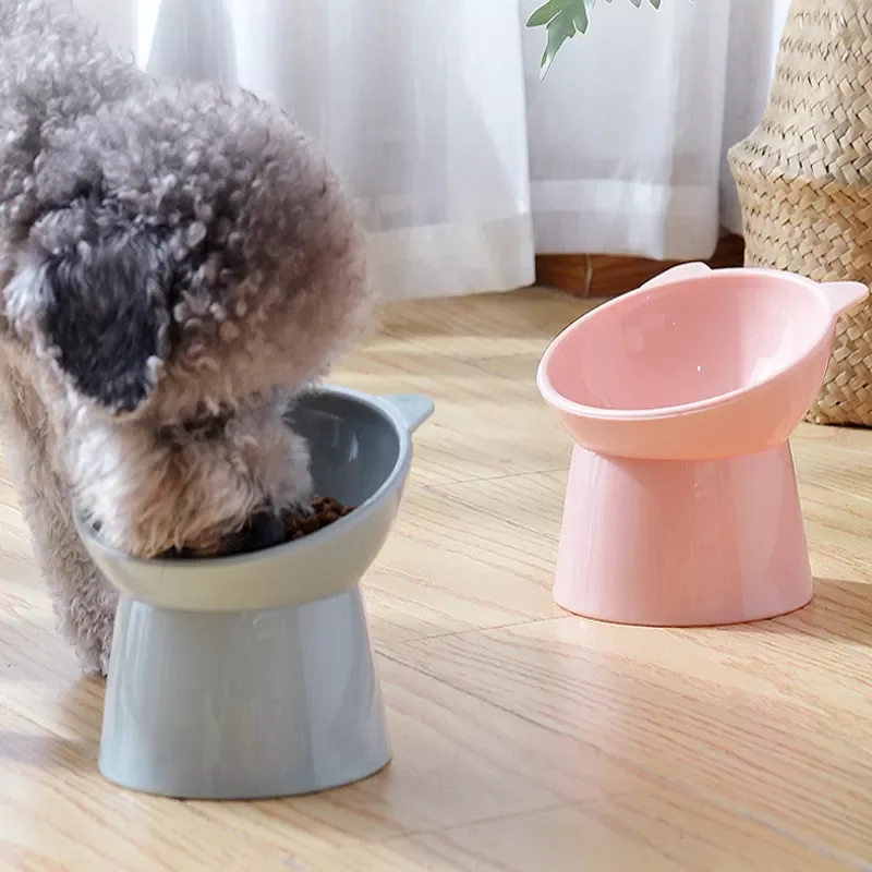 

NEW Cat Bowl High Foot Dog Bowl Neck Protector Cat Pet Food Water Bowl Anti-tip Binaural Pet Feeding Cat Accessorie Pet Dessert