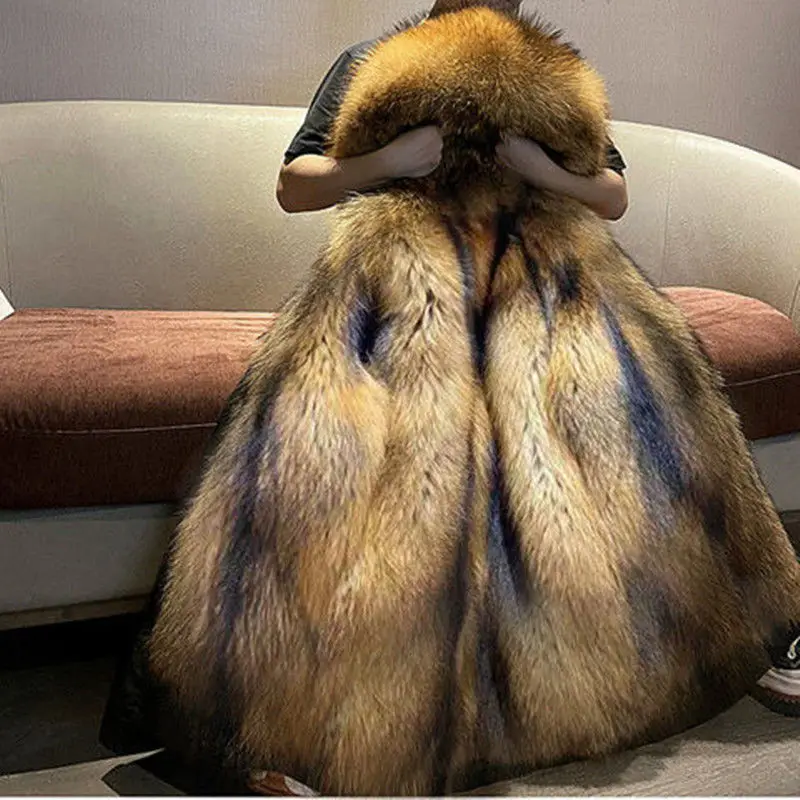Bomber Jackets for Men Thick Warm Coat New Style Pie Overcomes Men’s Fur Mid-length Thick Warm Mink Fur Coat Fur One Detachable