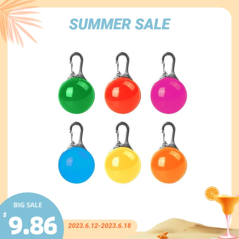 

6PCS Light Up Dog Collar Tag Pet Collar Pendant LED Flashing Collar Night Walking Light Pendant Security Luminous Pendant Collar