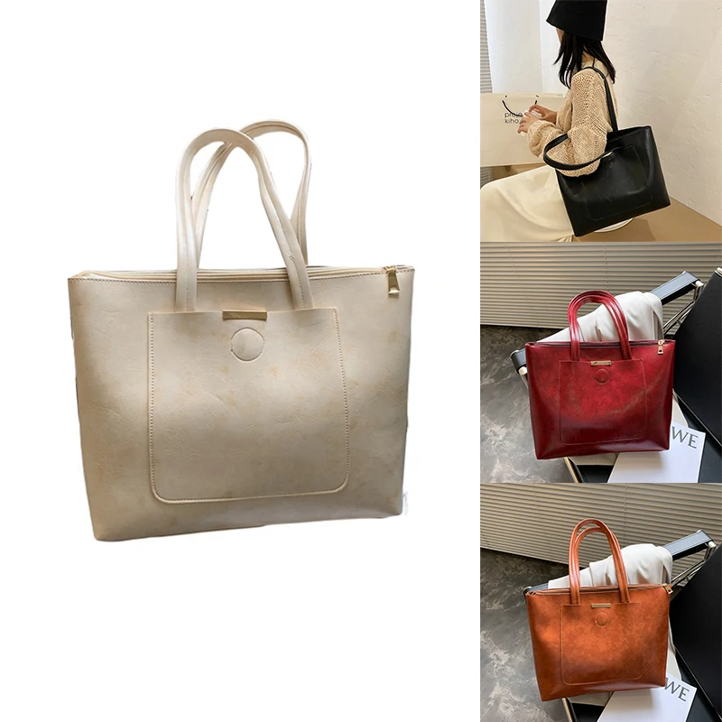 

Large Capacity All-Match Retro One-Shoulder Handbag Shopping Bag Tote Bag