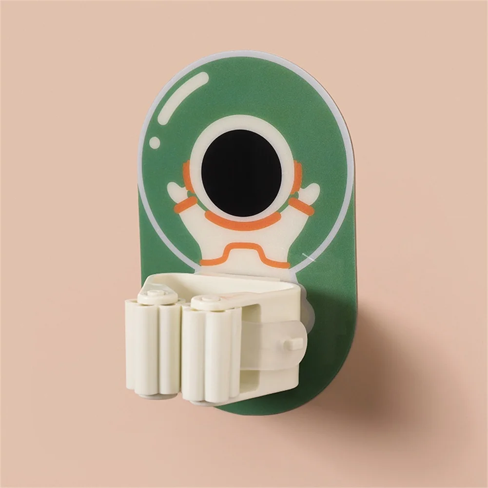 

Punch-free Mop Clip Cartoon Paste Hook Home Storage Broom Rack Multicolor Waterproof Bathroom Kitchen Accessories