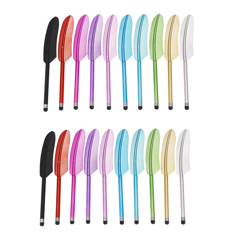 

20 X Colorful Feather Handle Stylus/Stylus Touch Pen Multi-Function Earphone Jack Dustproof Plug Protection Cap