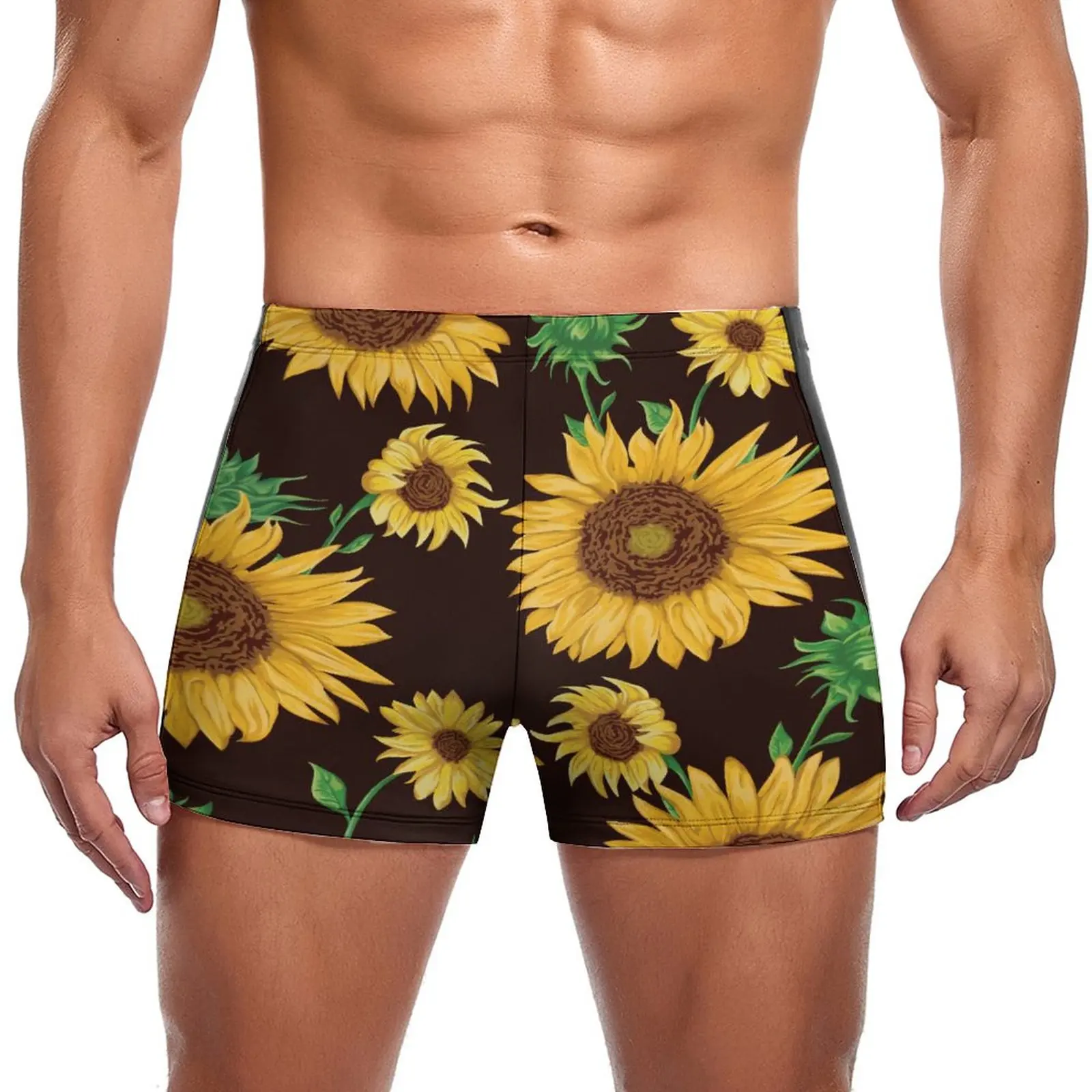 

Abstract Sunflower Swimming Trunks Sunflowers Pattern Design Trending Beach Swim Boxers Plus Size Stay-in-Shape Man Swimwear
