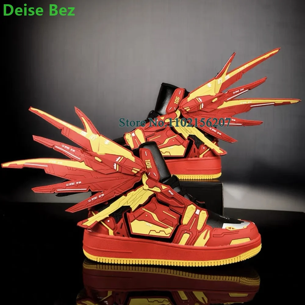 Multi -element Mechanical Assembly Sneakers Flat With Handmade Cool Mixed Colors Cross-tied Comfortable Casual Sports Shoes