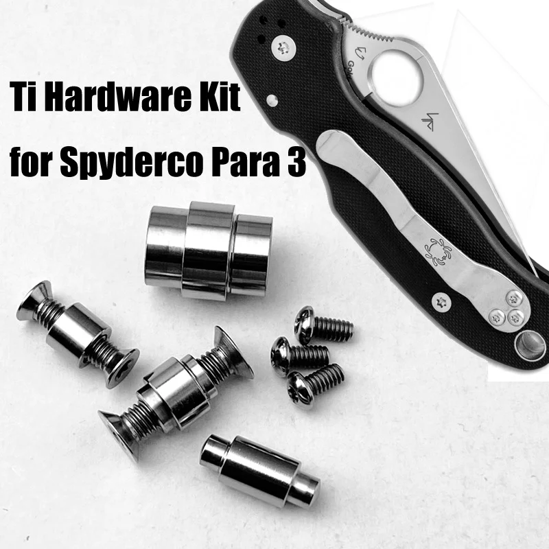 Titan Legierung Material TI Hardware Kit für Spyderco C223 Para3 Paramilitärischen 3 Folding Messer Messer Griff Schrauben Direkt Fit DIY