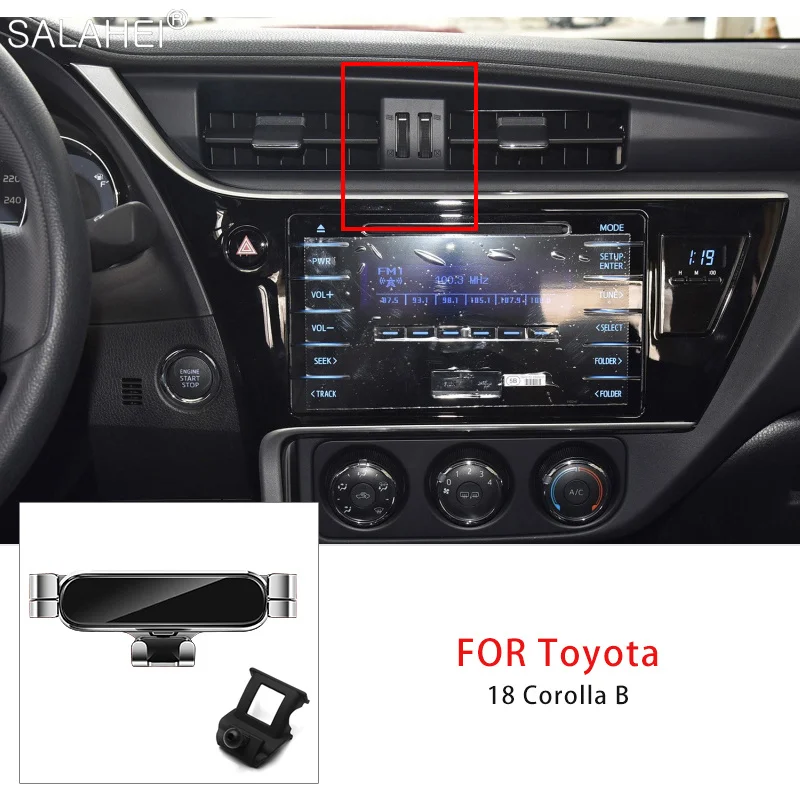 

Gravity Car Mobile Phone Holder For Toyota Corolla Altis 2017 2018 Air Vent Clip Mount Bracket Cellphone Stand GPS Support