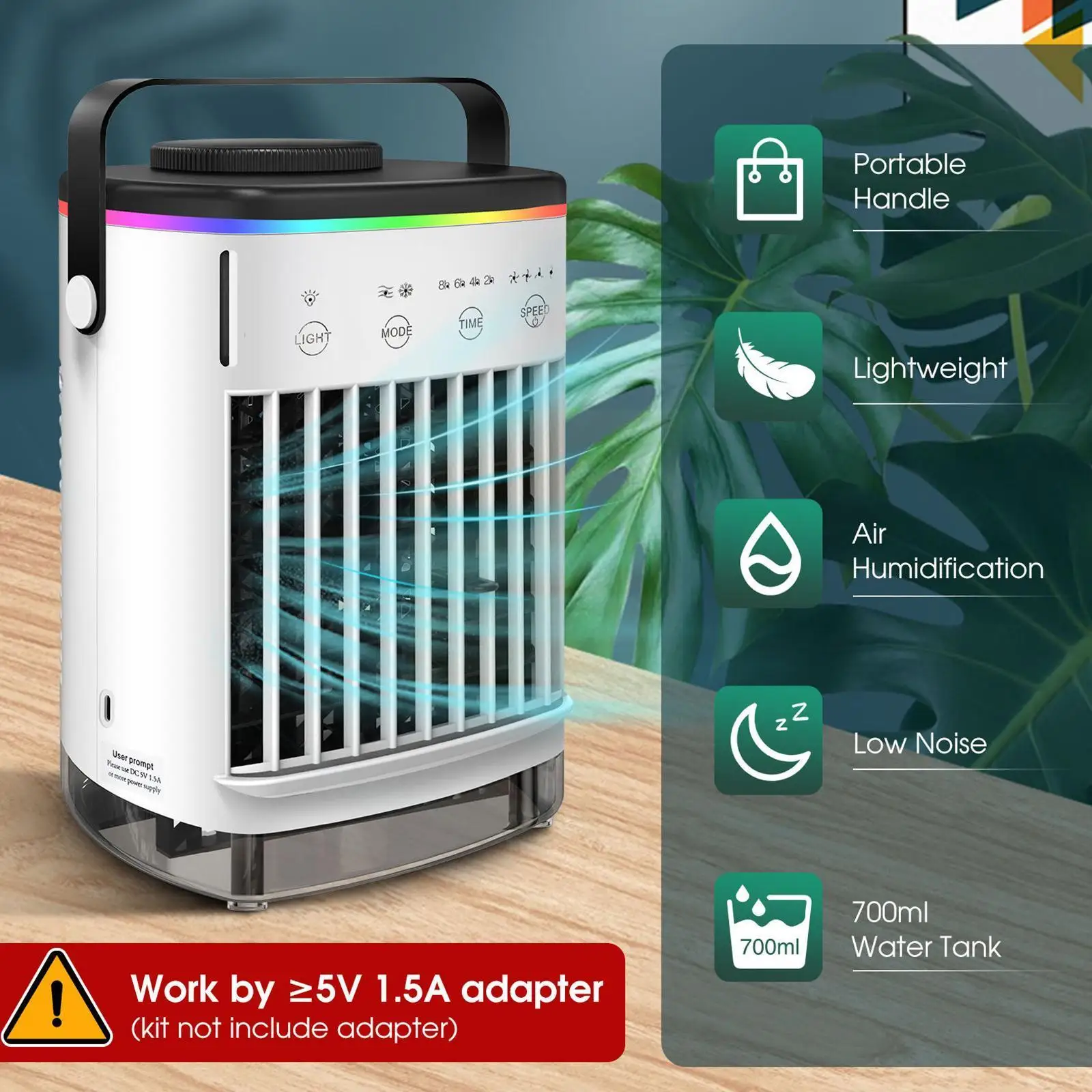 

New Portable Air Conditioner Air Cooler Mini Fan Cooler Usb Air Conditioning 3-speed Air Cooling Fan Humidifier For Home Of D3y3