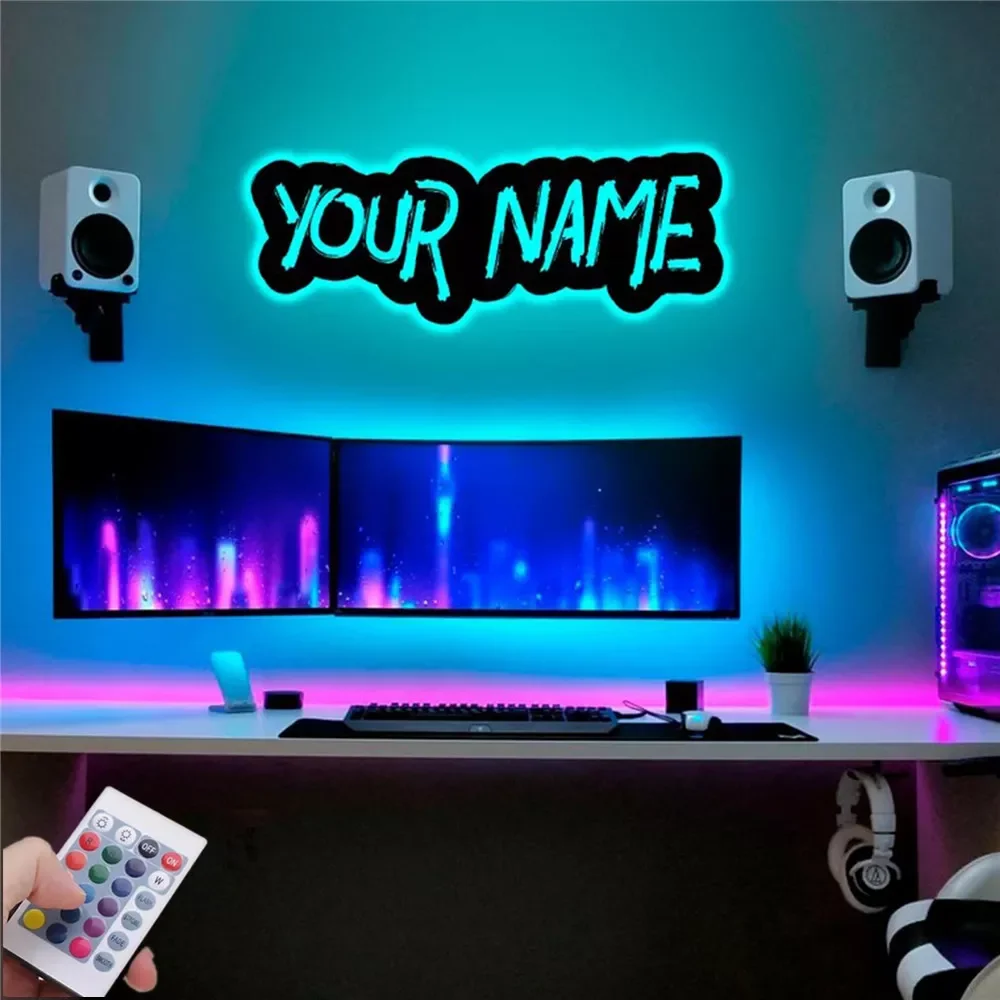 

Personalized Custom Name/Text/Number/Game Tag/ID LED Wall Lamp Colorful Neon Sign Light for Home Living Room Bedroom Decoration