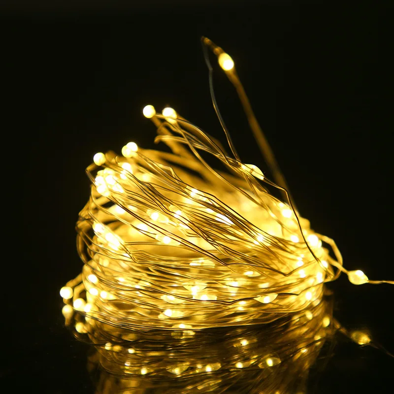 

Светодиодная Водонепроницаемая гирлянда с медной проволокой, 100/200/300 светодиодов