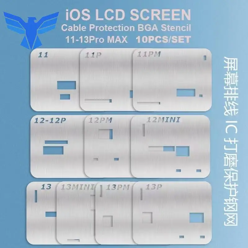 

10 шт./комплект, трафареты для реболлинга ЖК-экрана