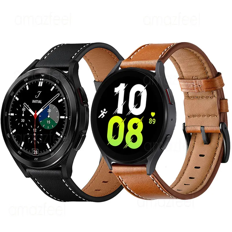 

Ремешок из натуральной кожи для Samsung Galaxy Watch 5 44 мм 40 мм, браслет для смарт-часов Galaxy Watch 5 Pro 45 мм