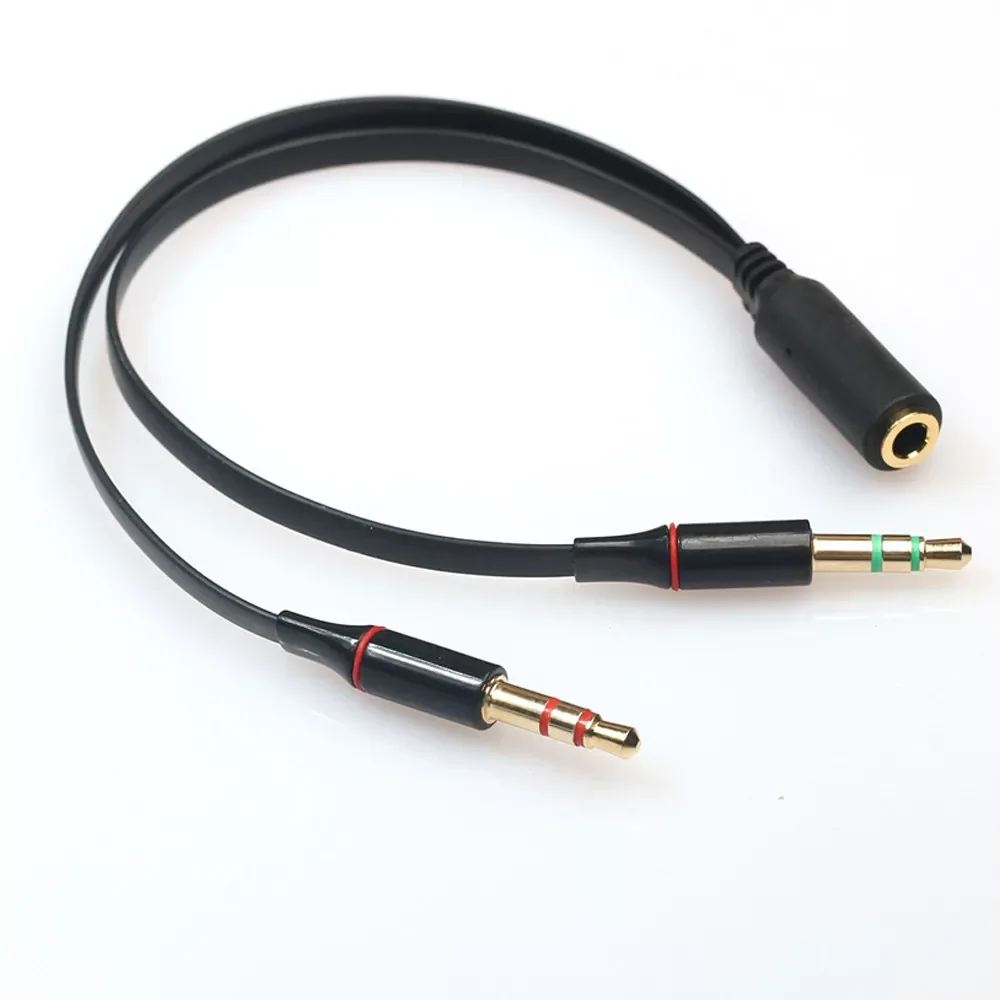 

3.5mm Mic Stereo Audio Adapter Audio Cable For PC Laptop 1 3.5mm Female to 2 Male Y-Splitter Cable Audio cable adapter In Stock