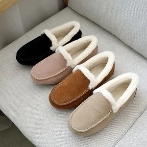 Imported 2021 Winter Women Shoes Women's Slip on Casual Moccasins Loafers Plush Warm Ladies Non-Slip Bottom W