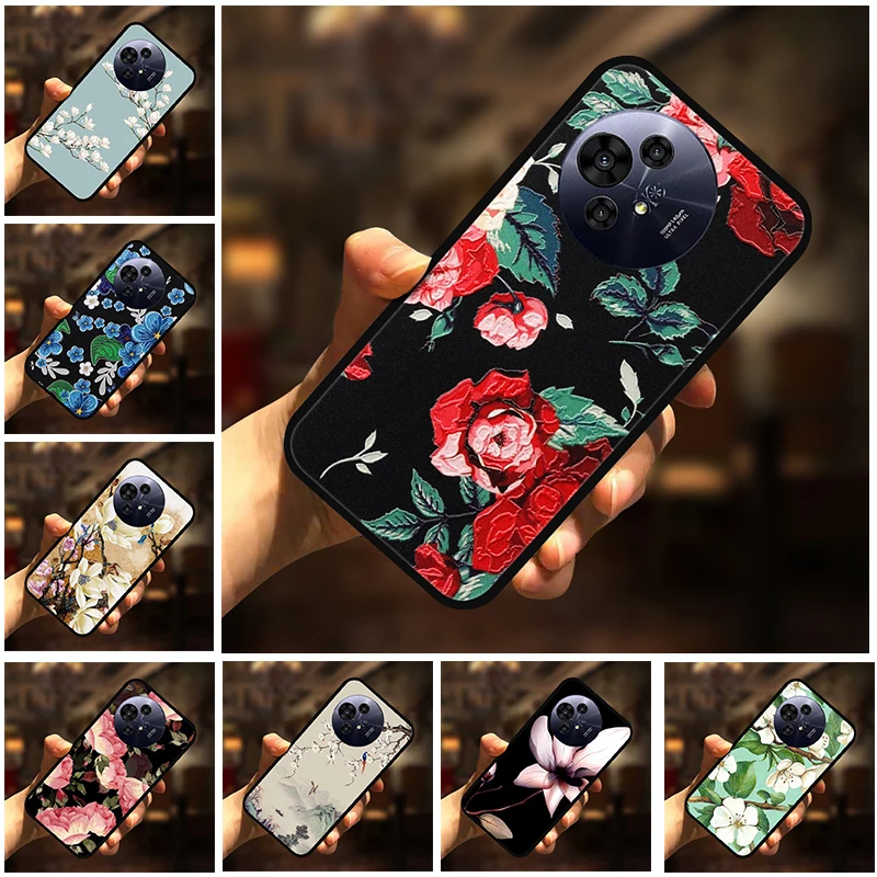 Для TCL 50 Pro Nxtpaper 5G Чехол 3D Flower Мягкий рельефный тисненый силиконовый чехол для ТПУ