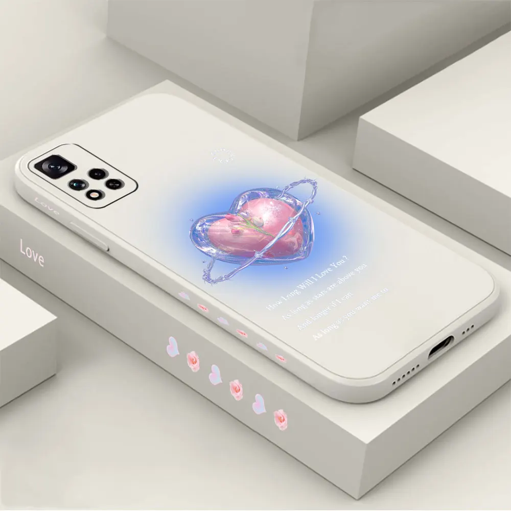 

Love Flower Phone Case For Redmi Note 12 11 11T 11R 11E 11S 10 10T 9 9S 9T 8 7 7S Pro Plus Max 4G 5G Cover Fundas Cqoues Shell