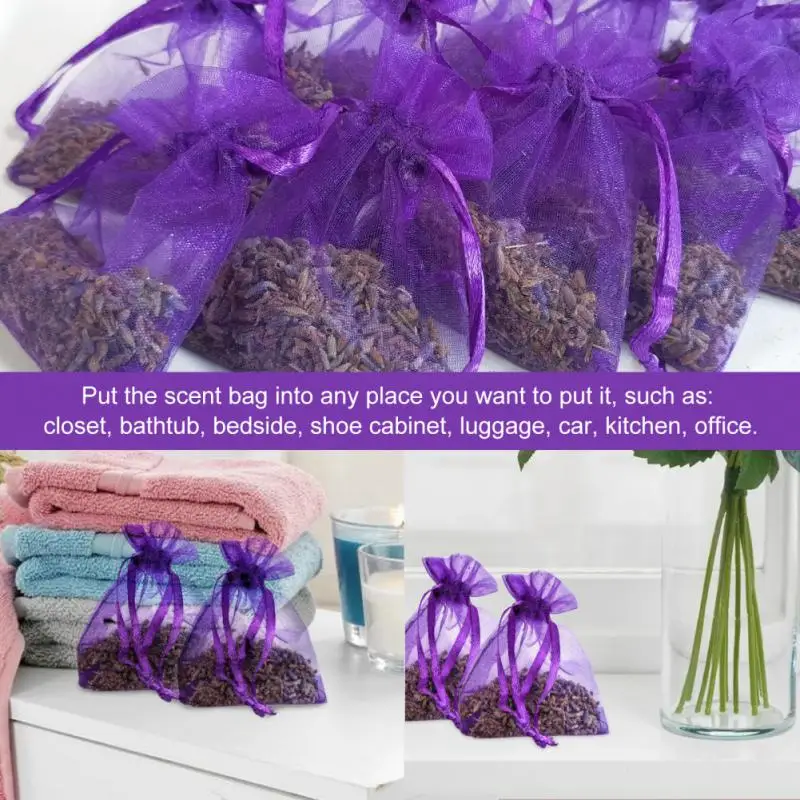 

10pcs Lavender Sachets Bags Buds Dried Lavender Sachets Freshener Sachet Lavender Pouch Household Wardrobe Car Fragrant Lavender