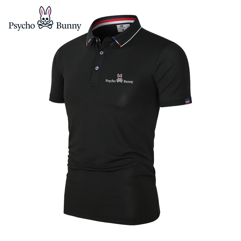 Summer Men's and Women's Golf Jersey New Fashion and Comfortable Quick Drying Clothes Casual Psycho Bunny Breathable Polo Shirt
