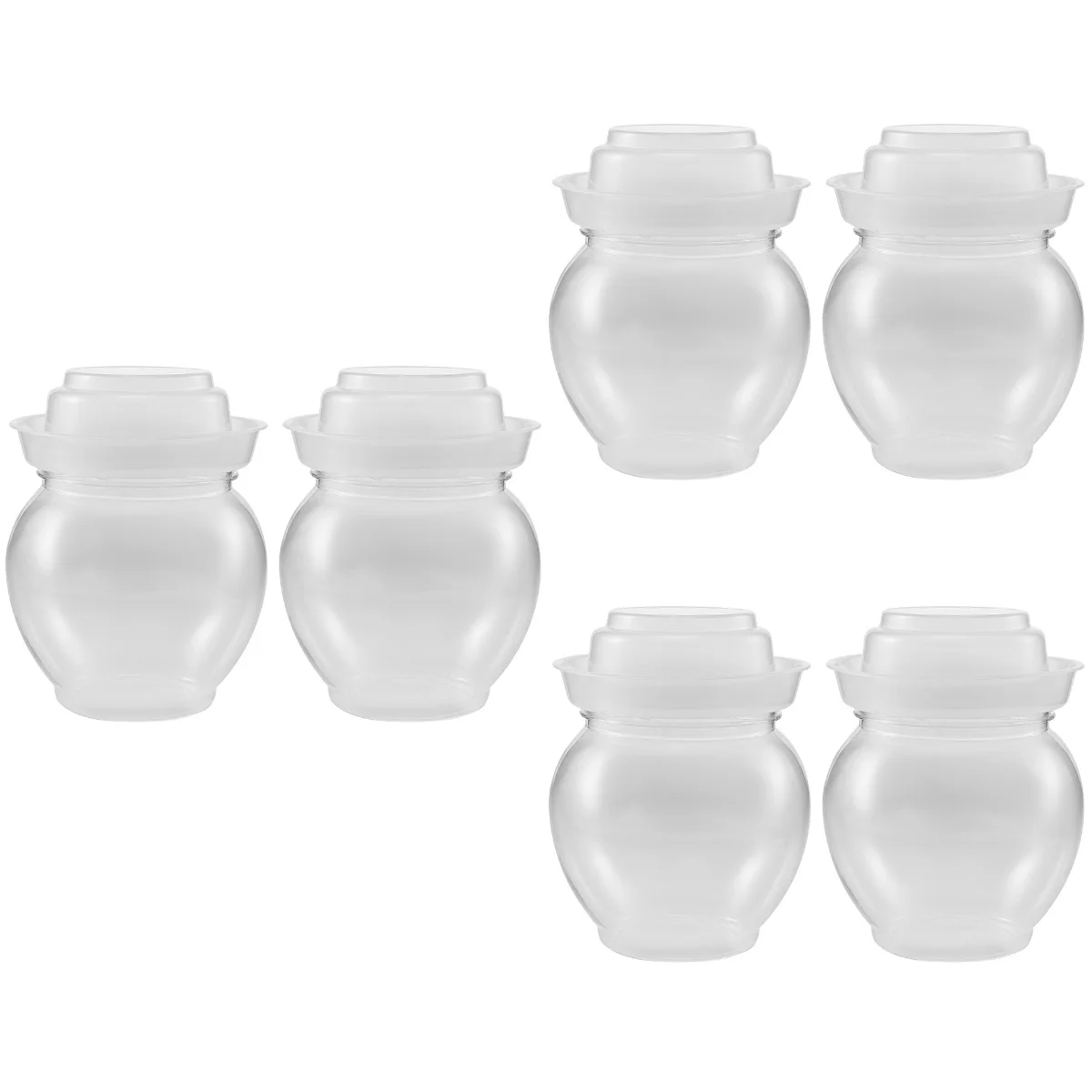 

6 Pcs Multi-function Pickle Jars Daily Use Pickle Containers Transparent Pickle Holders