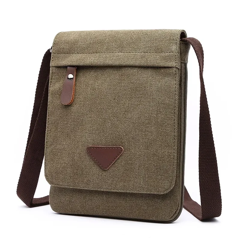 

New Crossbody Bags for Men Canvas Shoulder Bag Vertical Retro Messenger Pouch Sac A Main College Small Torebka Mini Torebki