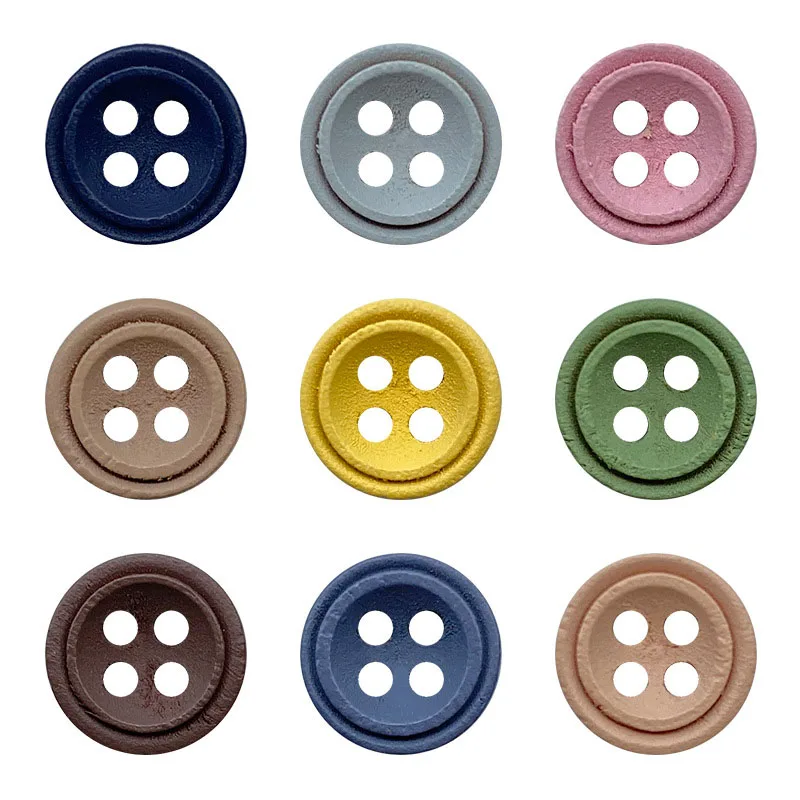 

Wood button children's shirt T-shirt color round wood button 9mm children's clothes button hand sewn butto