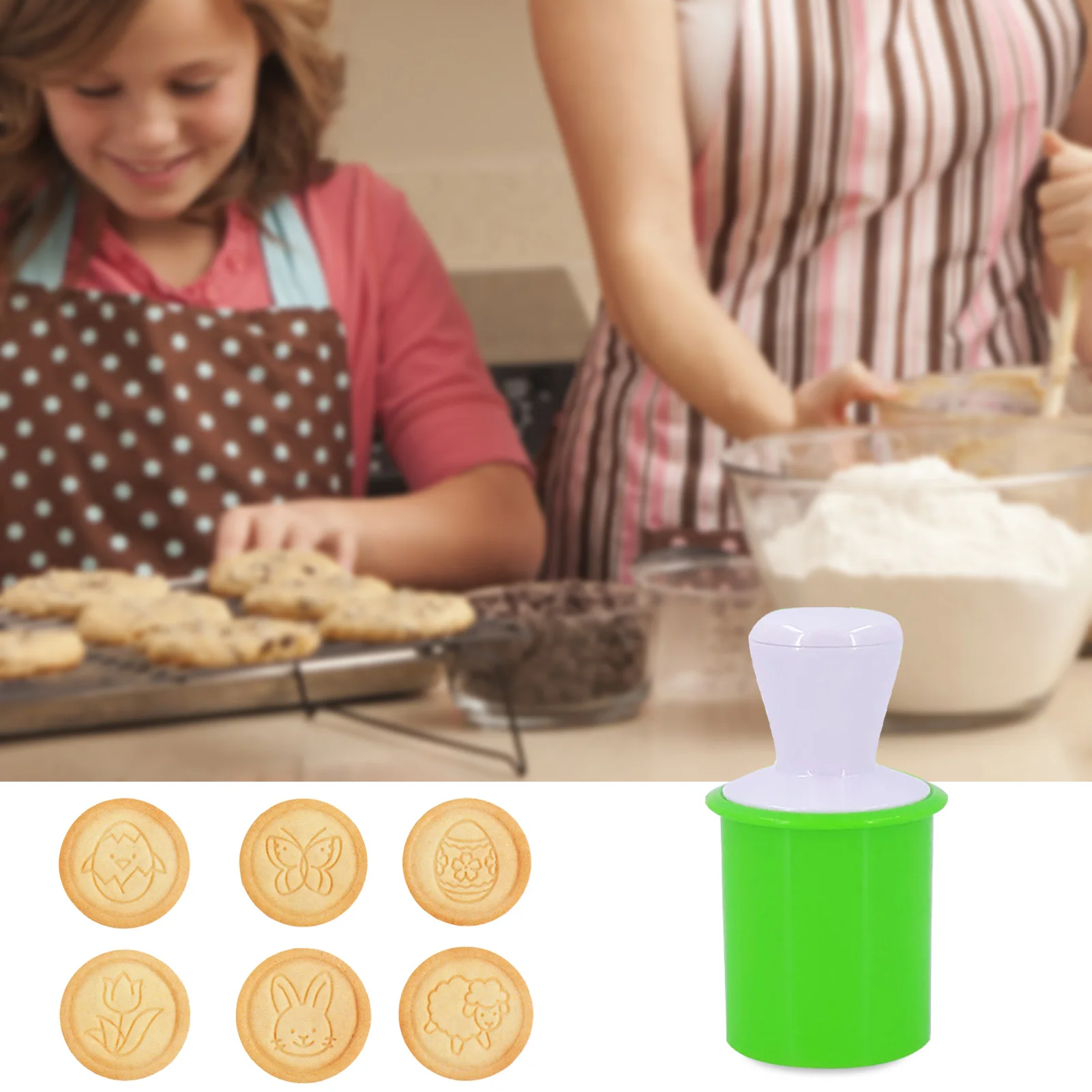 

Silicone Cookie Stamps Set Easter Cookie Cutter Stamps For Baking Cartoon Animal Cookie Mold Easy To Clean Cake DIY Baking Mold