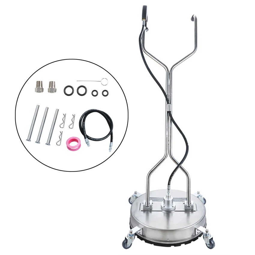 

20-дюймовый очиститель плоских поверхностей, 2/3 насадки из нержавеющей стали, 5000 фунтов на квадратный дюйм, мойка высокого давления, вращающаяся машина для очистки плоской поверхности