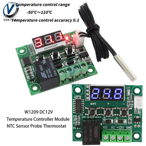 Gaqqee цифровой терморегулятор W1209 12В