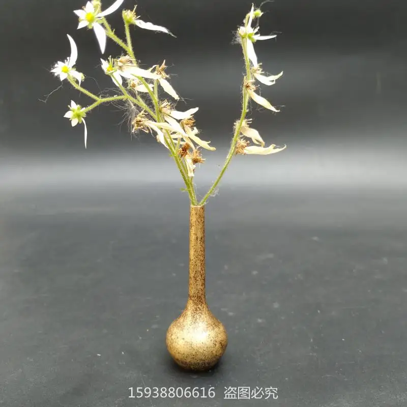 Антикварная посуда, винтажная целлюлозная мини ваза, вставка для благовоний, микрорезное украшение для дома из меди