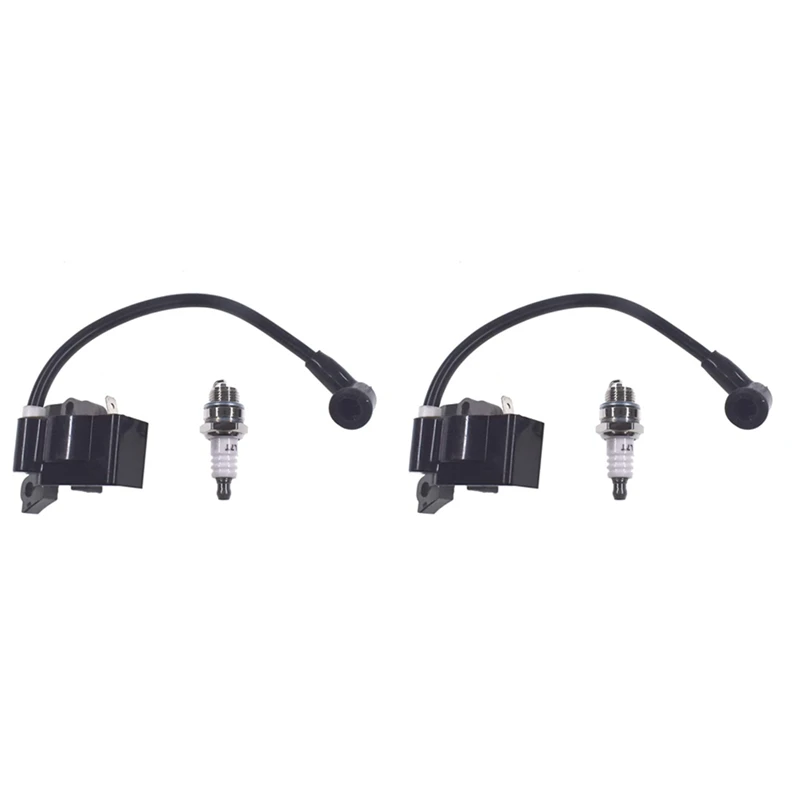 

2X Ignition Coil Spark Plug Kit For STIHL FS55 FS55C FS46 FC55 FS38 FS45 HL45 HS45 KM55 Trimmer Brushcutter 4140 400