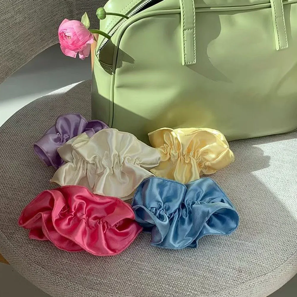 

Women Satin Silk Hair Tie Elastic Scrunchies Ponytail Holder Hair Rope Rings New Christmas Hair Accessories