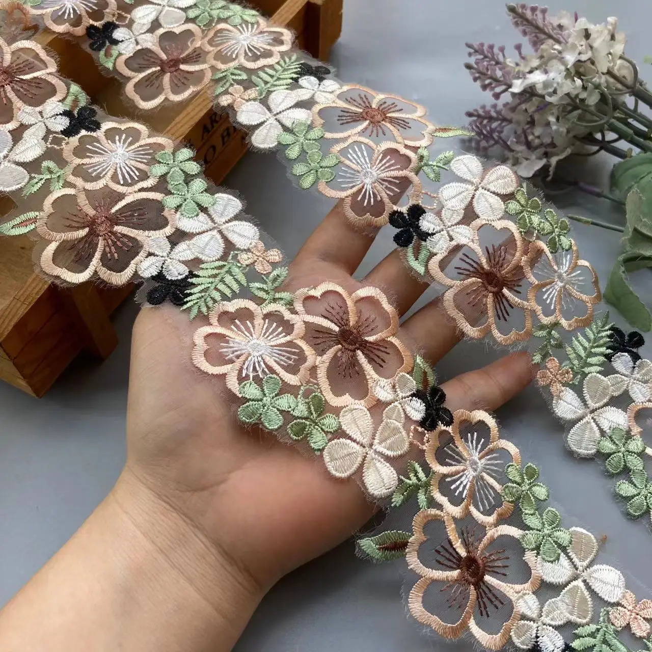 Красное кружево YUMMY полиэстер/хлопок 7 см 91