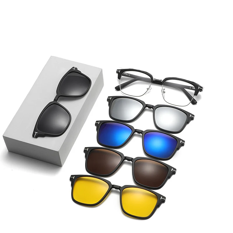 VCKA 6 в 1 солнцезащитные очки для близорукости с магнитом зеркальные стиле ретро