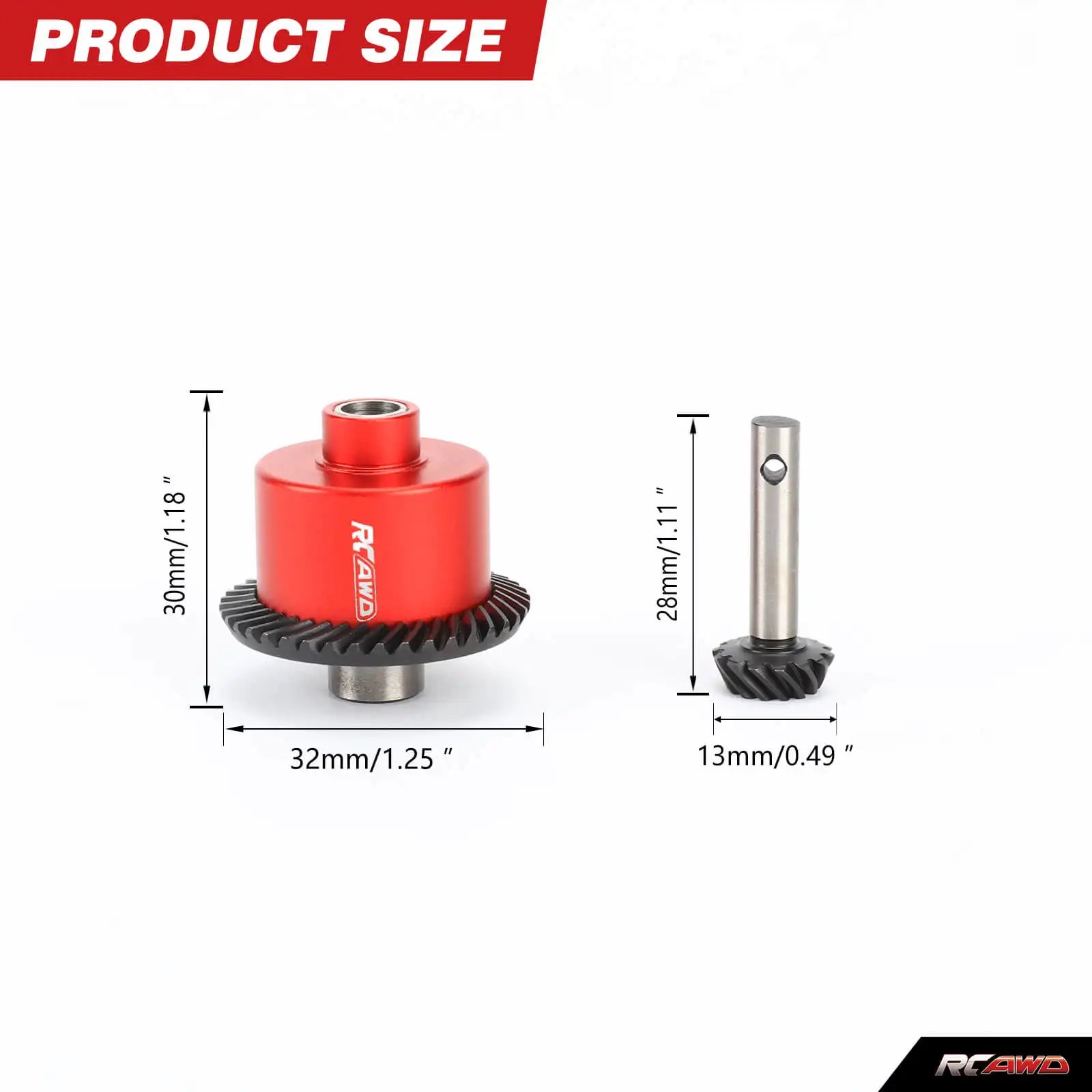 Задняя дифференциальная сборка 40T + 14T улучшенная передача для 1/10 LOSI Baja Rey 4WD Hammer U4