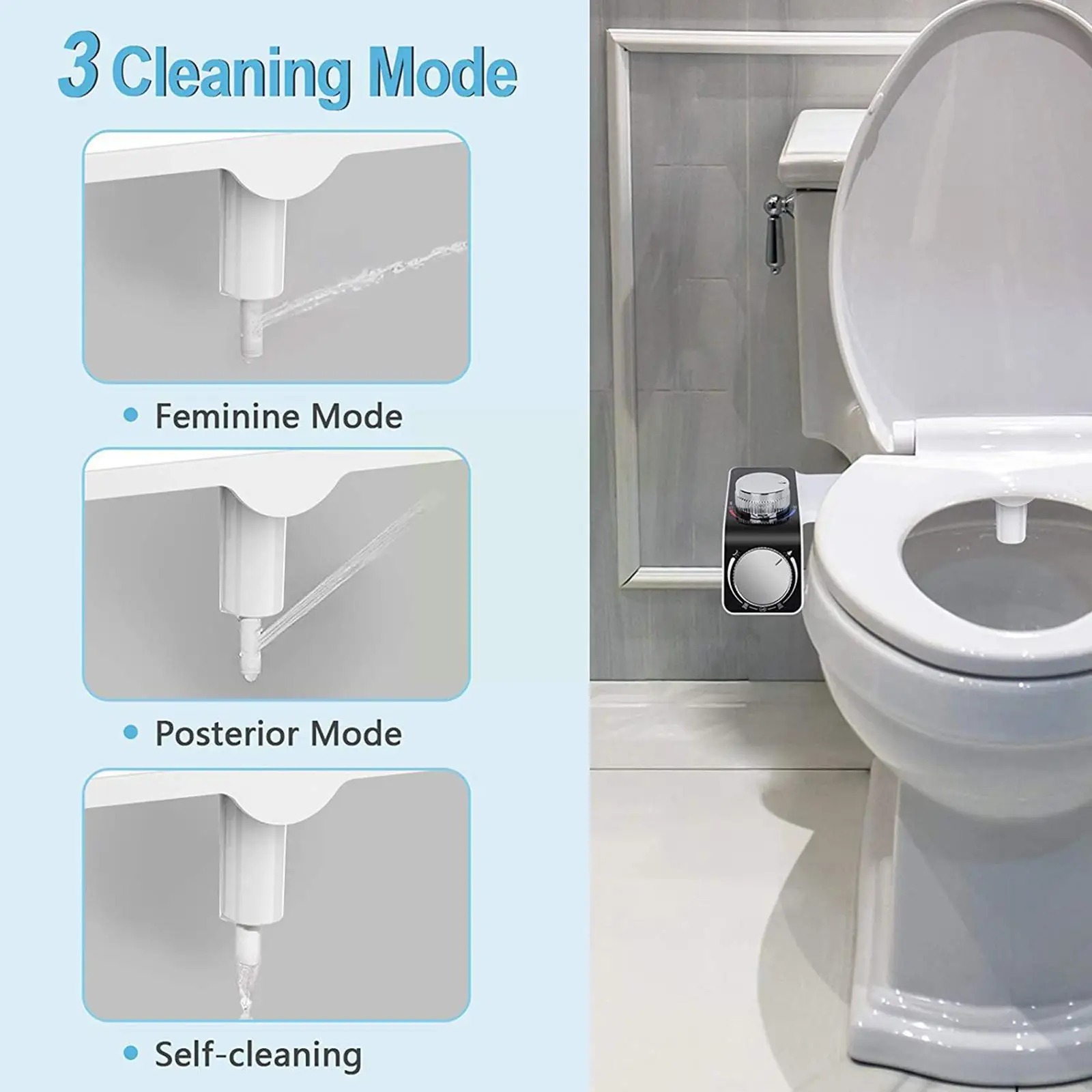

Bidet Toilet Attachment Non-electric Self-cleaning Wash Dual Nozzles Accessories Sprayer Cold Bathroom Hot Lady Mixer F9l6