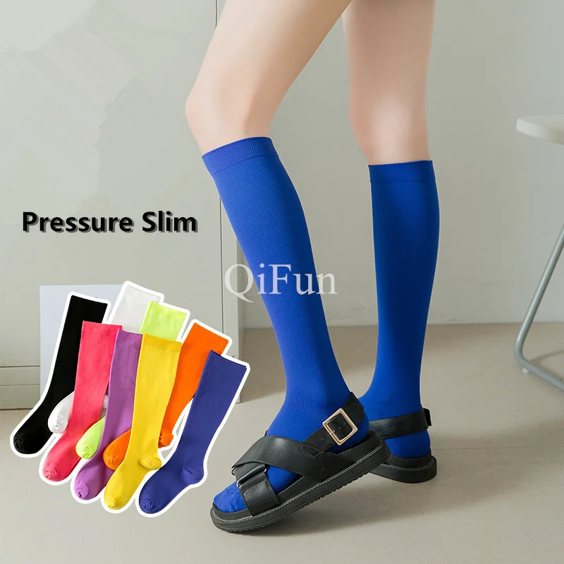 

Compression Socks Color Long Socks Women Men Knee Stockings Lolita Ladies Girls Warm Knee Socks Fashion Kawaii JK Woman Socks