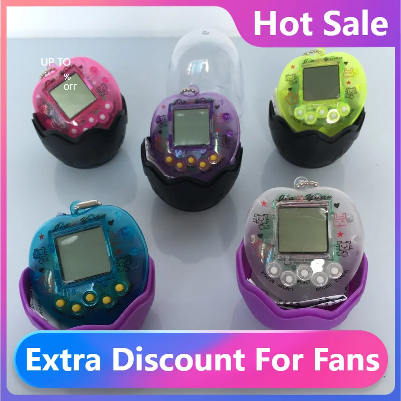 

NEW Dinosaur Egg Transparent Electronic Pets Tamagotchi 90S Nostalgic 49 Pets In One Virtual Cyber Digital Pet Toys Pixel Toys