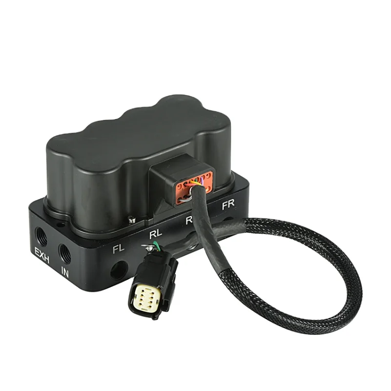 

12 В постоянного тока 200 фунтов на кв. дюйм Accuair VUX4F, водонепроницаемый воздушный подвесной коллекторный клапан VUX4F с точечным фитингом