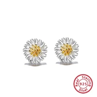 1 pair korean fashion daisy charm 925 sterling silver earrings fine jewelry for women luxury party flower ear studs gifts