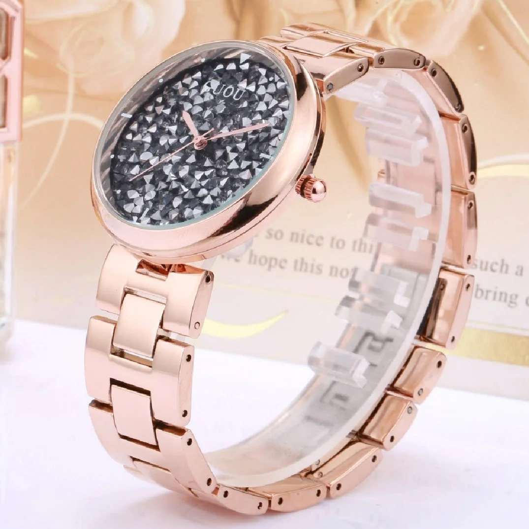 2018 GUOU Watch Top Luxury Full Diamond Dial Women Watches Fashion Shiny Rhinestone Ladies Hour relogio feminino relojes mujer enlarge