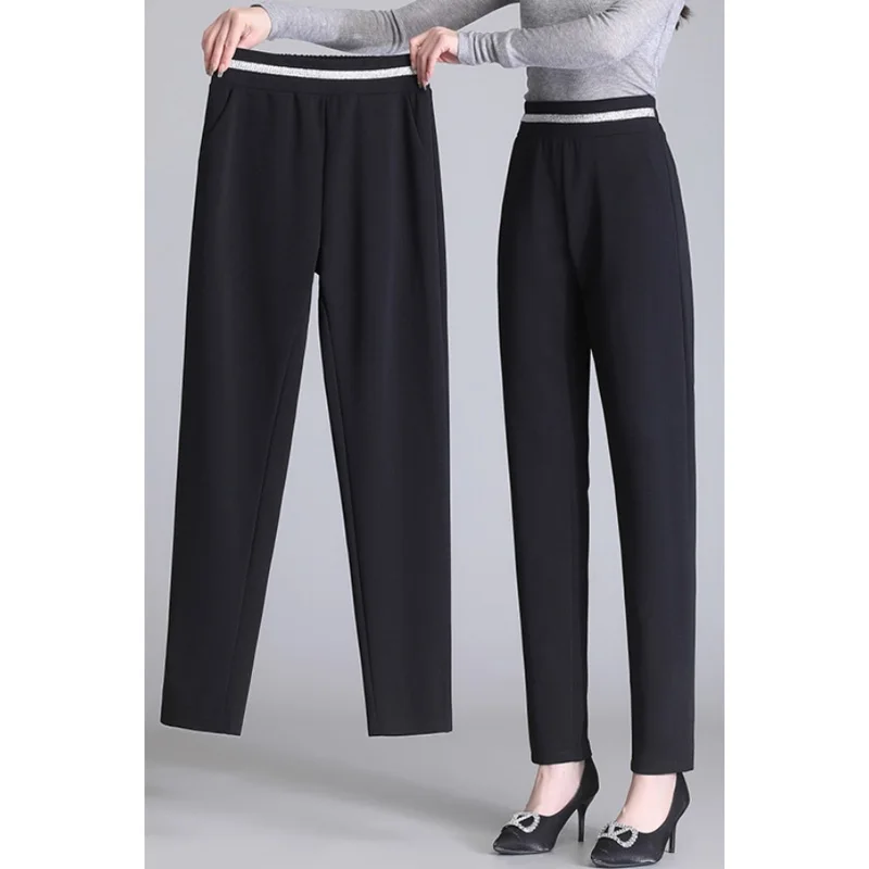 

2023New Fashion Trend Business Casual High Waist Covering Belly Casual Pants Loose and Comfortable Solid Color Suit Harlan Pants