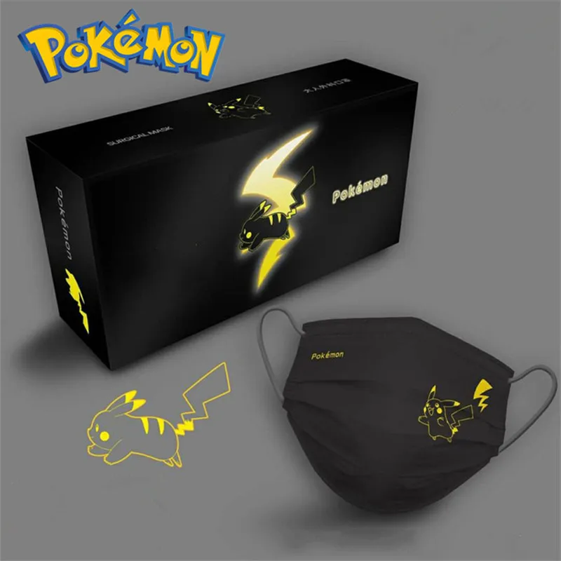 

50PCS New Pokemon Pikachu Anime Cartoon Individually Packaged Disposable Masks Adult Kids Dustproof Breathable Masks Kids Gifts