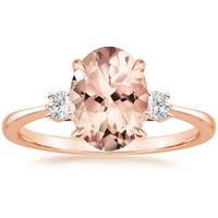 hoyon 18k rose gold color oval morganite champagne ring classic womens rings jewelry for wedding gift for girlfriend free ship