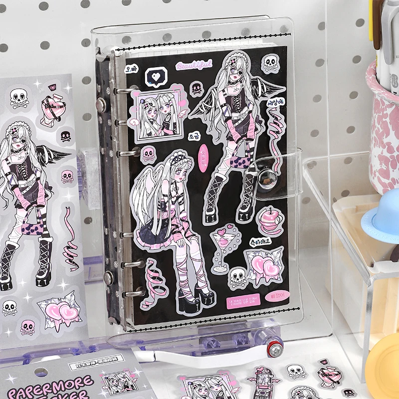 

1 pcs Kawaii Cartoon Style Decorative Stickers aesthetic anime Girl Stationery sticker for Diy Scrapbooking Diary Album