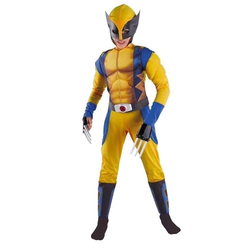 

Free Shipping 4-12Y Child Boys Wolverines Cosplay Costume Kids Boys Superhero Halloween/Carnival Cosplay Party Fancy Dress