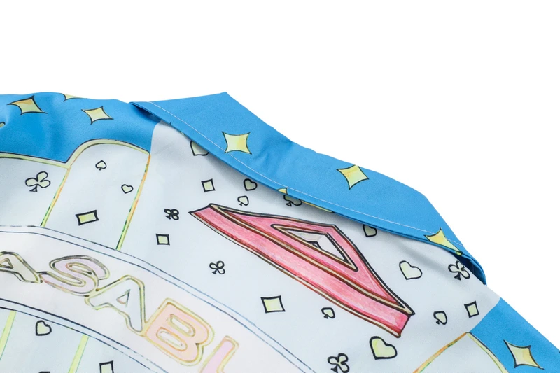 Thin Fabric Vintage Court Racing Cuba Casablanca Shorts Shirt Set Men Women Hawaii Beach Holiday Seaside Suit